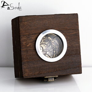 放大鏡原木收藏盒硬幣銀元禮盒復古做舊工藝品展示盒子送禮裝飾品