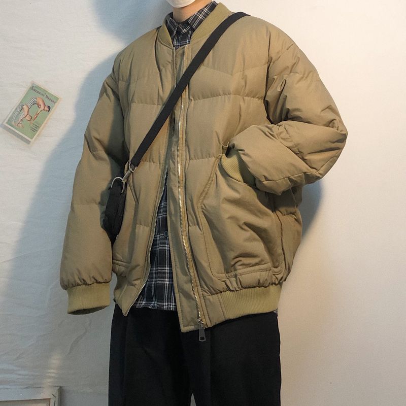 【免運/可開票】男裝 男外套 休閒褲 夾克男 風衣 大衣 秋冬韓國原宿風立領加厚百搭短款棒球麵包服棉衣外套男女