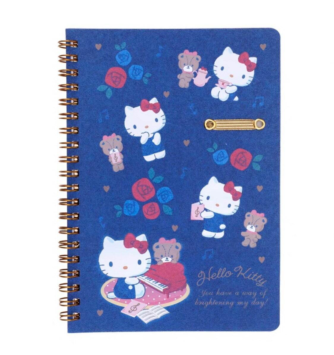 【震撼精品百貨】Hello Kitty 凱蒂貓~日本Sanrio三麗鷗 KITTY 線圈筆記本-藍玫瑰*99521