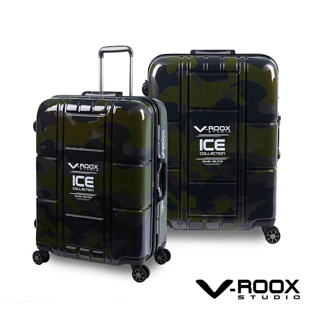 <br/><br/>  V-ROOX ICE by A.L.I 28吋 不敗迷彩時尚行李箱 硬殼鋁框旅行箱-迷彩綠<br/><br/>