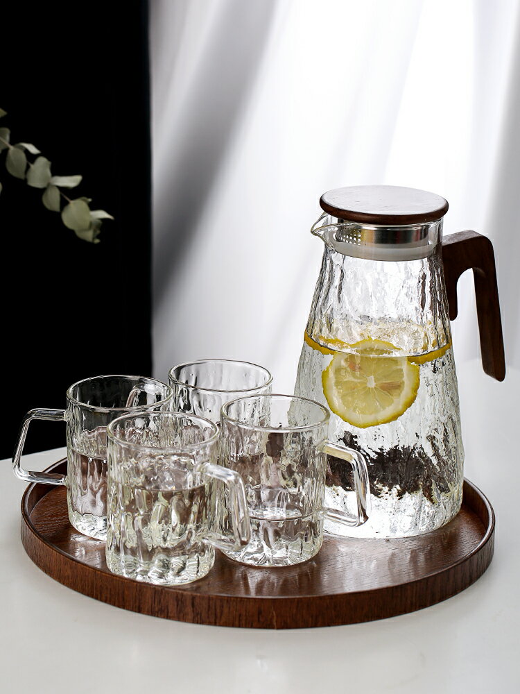 高顏值玻璃杯家庭套裝夏季家用客廳待客茶杯帶把水杯喝水杯子杯具