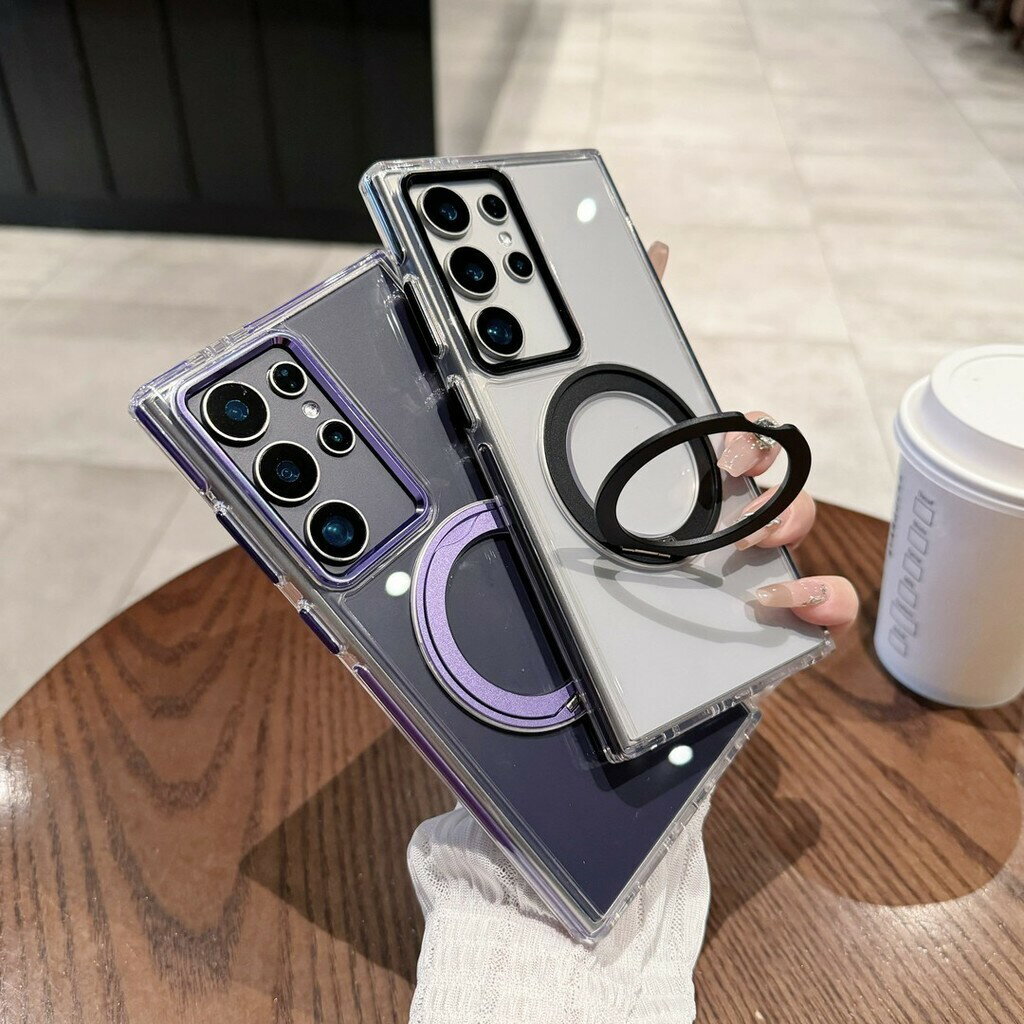 360°旋轉磁吸支架 適用 三星 S24 S23 Ultra 手機殼 S24 保護殼 S23 plus 防摔殼