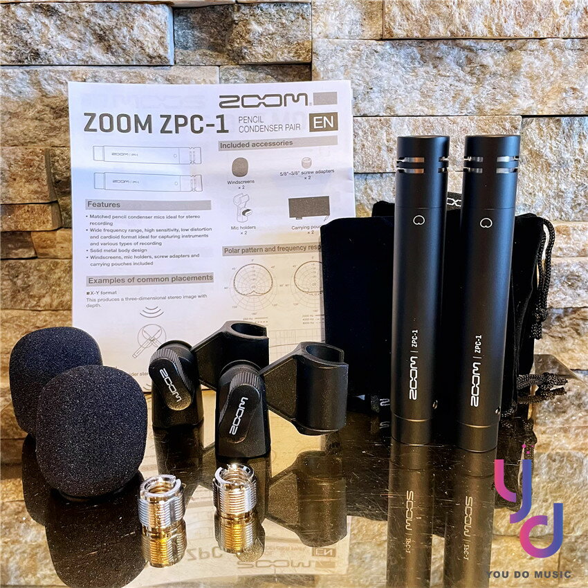 分期免運贈專用線材/配件組Zoom ZPC-1 電容式麥克風shotgun mic 爵士鼓