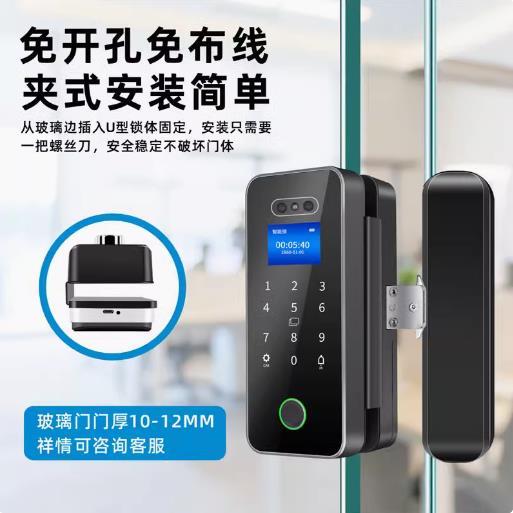 3D 人臉識別 玻璃門指紋鎖 辦公室哈哈遠端解鎖密碼刷卡 智慧鎖[DD0421003]