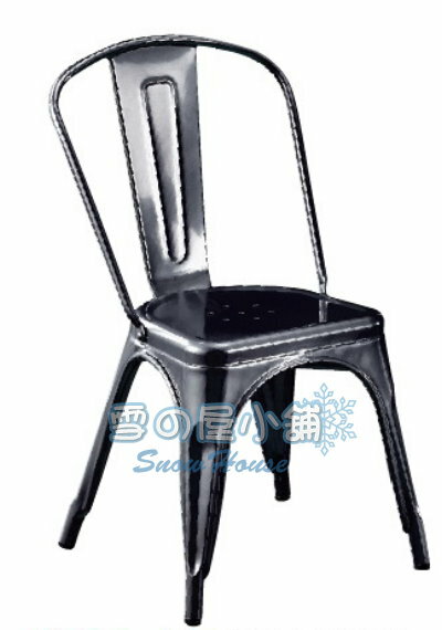 ╭☆雪之屋居家生活館☆╯006黑色鐵皮餐椅BB383-16#3186B