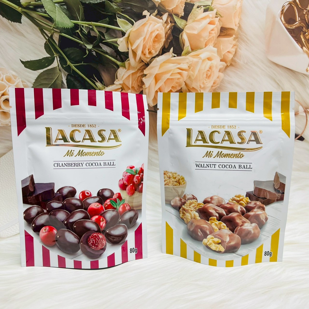 西班牙 Lacasa 樂卡莎 核桃夾餡可可球 蔓越莓夾餡可可球 餅乾夾餡牛奶可可球 夾餡可可 堅果可可 果乾可可｜全店$299 全家取貨免運｜滿額折500｜APP下單最高賺19%點數⚡