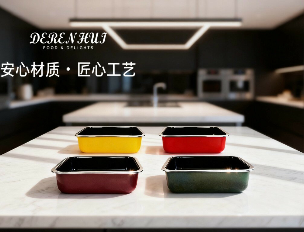 法國不鏽鋼琺琅巴黎碗20方形保溫飯盒保鮮盒帶蓋食品級密封盤