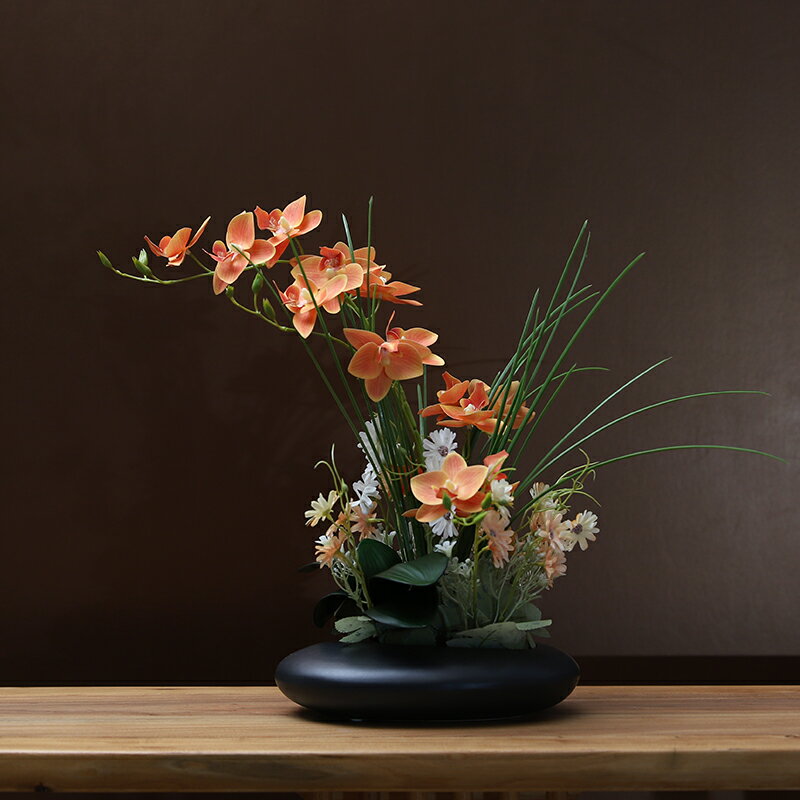 蝴蝶蘭仿真花盆栽假花插花套裝客廳玄關前臺酒店桌面花藝裝飾 小山好物嚴選