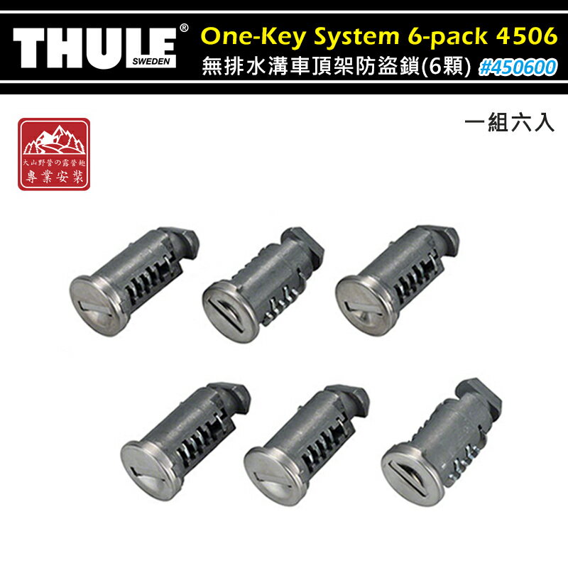 【露營趣】附鑰匙 THULE 都樂 One-Key System 6-pack 450600 無排水溝車頂架防盜鎖(6顆) 鎖孔 鎖芯 車頂架 攜車架 旅行架 荷重桿 橫桿