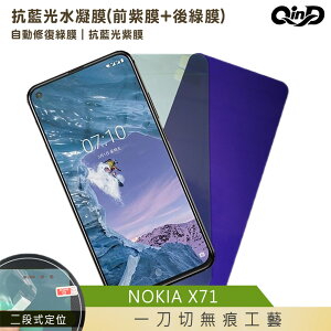 強尼拍賣~QinD NOKIA X71 抗藍光水凝膜(前紫膜+後綠膜) 螢幕保護貼 保護膜