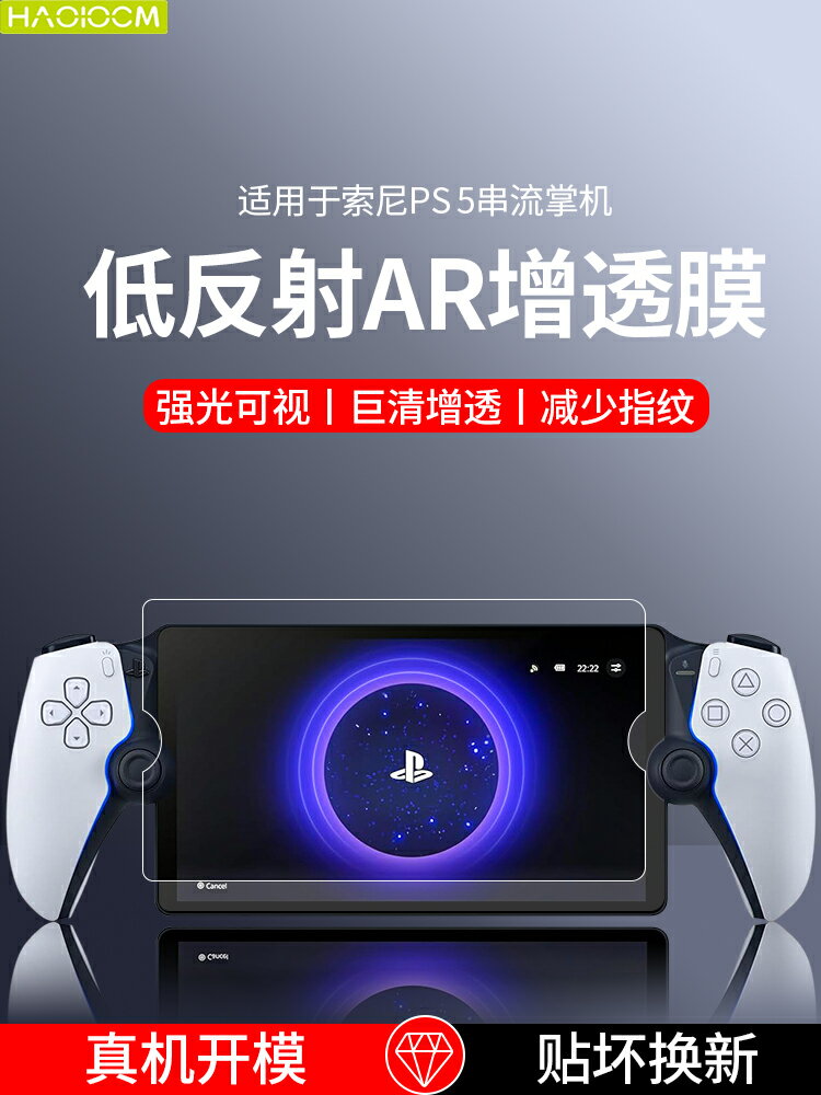 HAOLOCM適用Sony索尼ps PortalAR膜高畫質串聯掌機PlayStation Portal保護膜螢幕ps5貼膜2023款遊戲機8寸鋼化膜