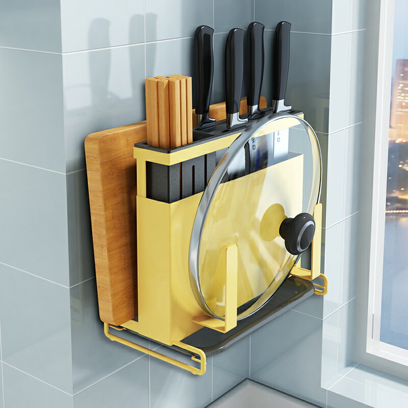 廚房用品刀具置物架放刀座收納架菜刀架砧板架一體多功能家用大全