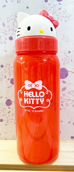 【震撼精品百貨】凱蒂貓 Hello Kitty 日本SANRIO三麗鷗 KITTY吸管式水壺500ML-紅#23930 震撼日式精品百貨