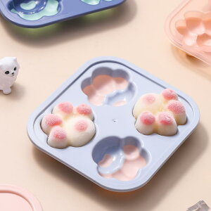 果凍模具 網紅貓爪模具做白涼粉果凍冰塊用的模具食品級帶蓋造型可愛制凍盒 【麥田印象】