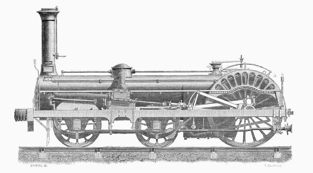 Posterazzi: Crampton Locomotive Nschematic View Of The Locomotive ...