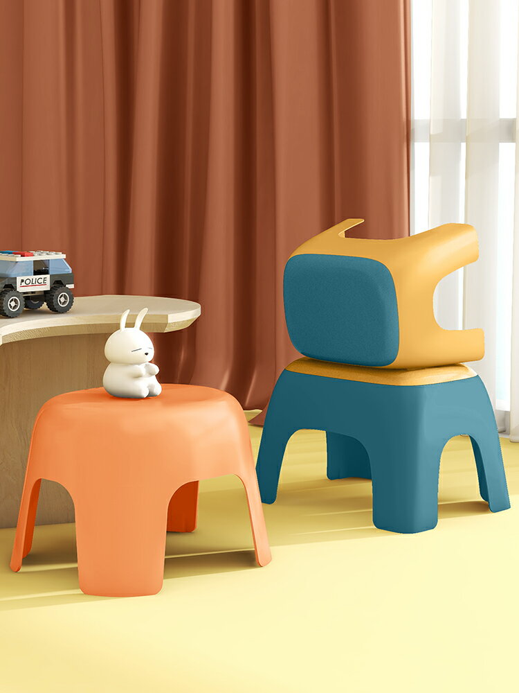 小凳子可疊放加厚網紅塑料矮凳家用兒童椅子板凳寶寶簡約大人結實