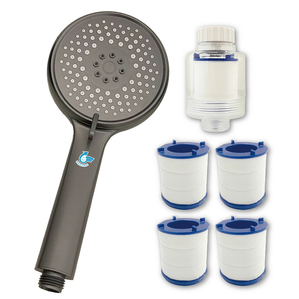 KINGBATH 三段增壓按摩省水蓮蓬頭KB-958 安心超值組(附過濾器+補充濾芯4顆)