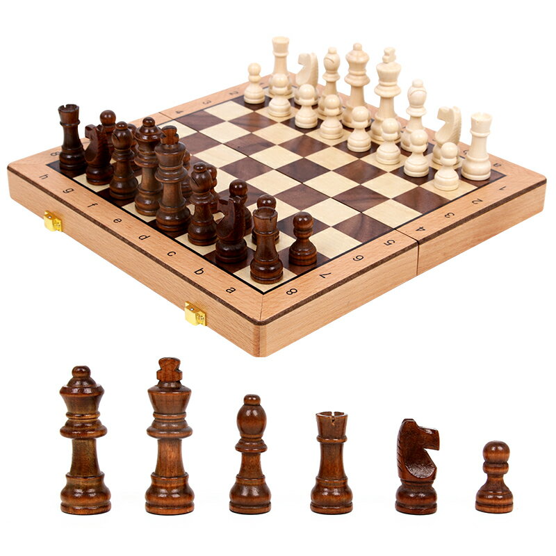 西洋棋 高檔成人兒童學生大號磁性國際象棋實木製折疊chess初學者西洋棋【MJ192320】