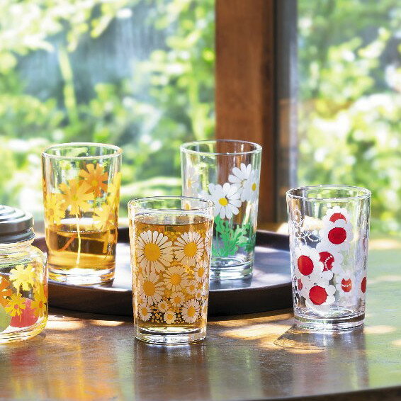 日本ADERIA  昭和復古花朵水杯 / 玻璃杯 共4款 Drinkeat金益合 2
