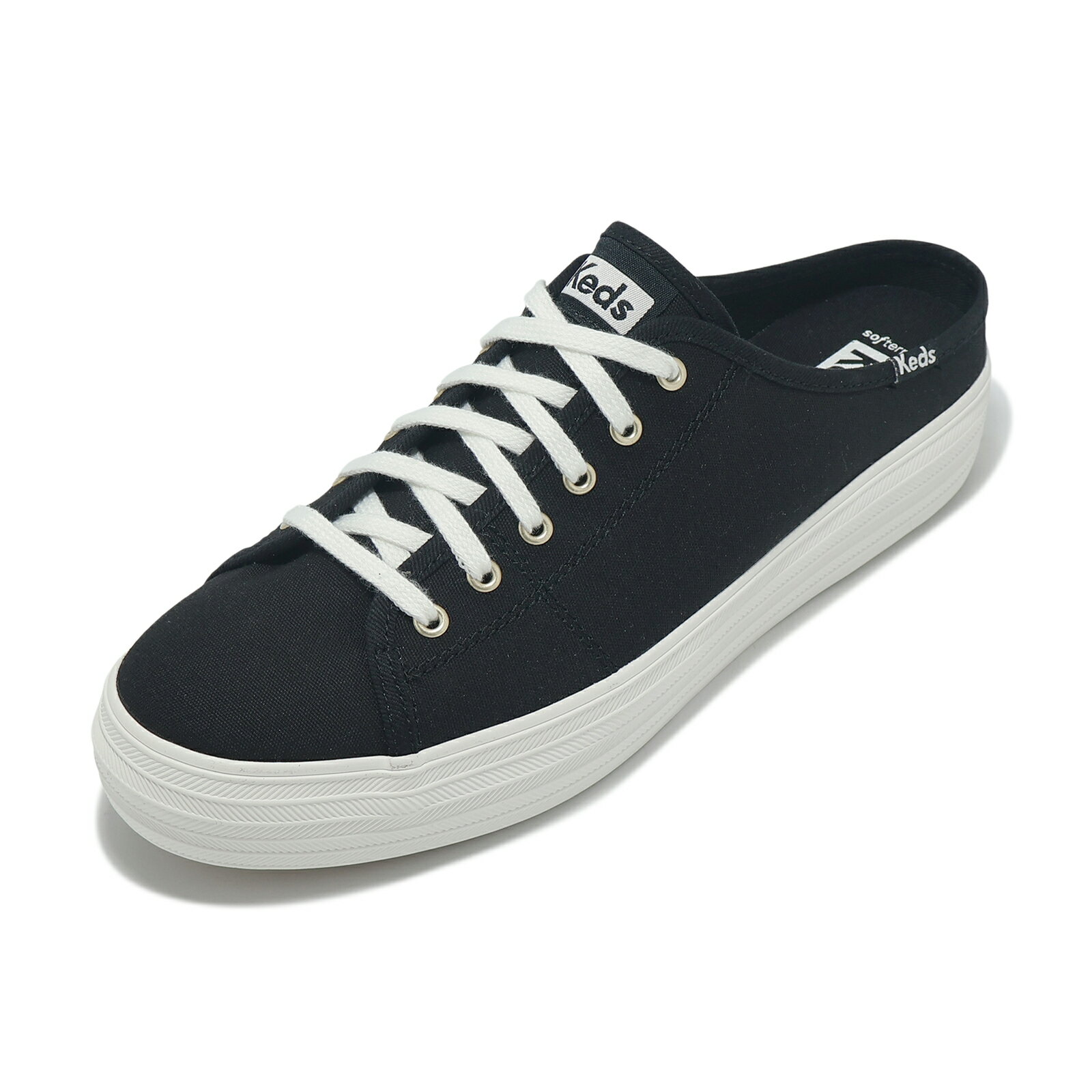 Keds 穆勒鞋 Triple Kick Mule Gingham 女鞋 黑 休閒鞋 厚底 懶人鞋 帆布 9241W133604