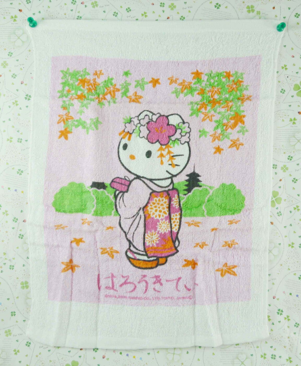 【震撼精品百貨】Hello Kitty 凱蒂貓 方巾/毛巾-粉和服 震撼日式精品百貨