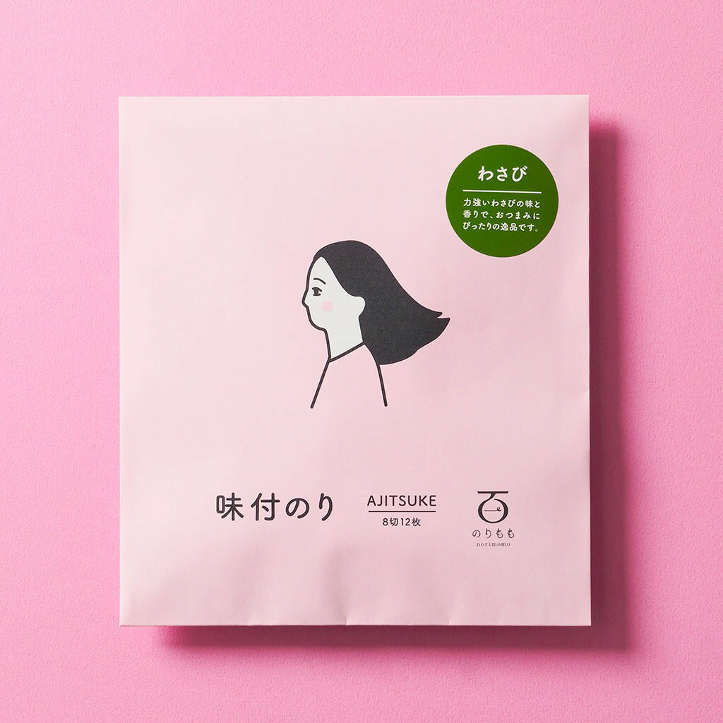 norimomo 百福海苔 味付烤海苔(山葵味) 8切 12枚 /包 4571586110514