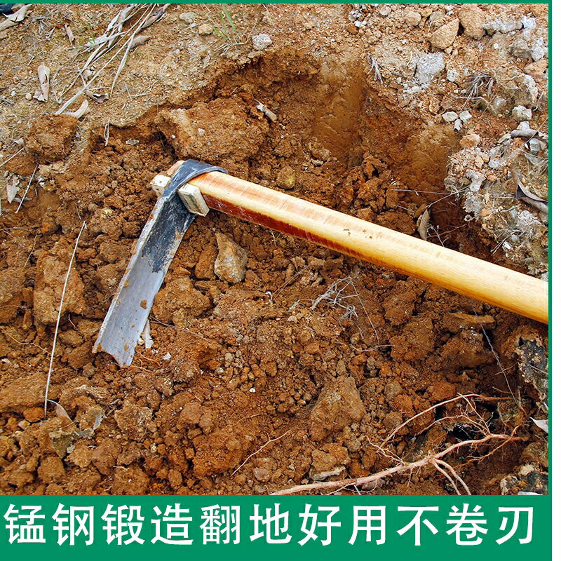 大鋤頭農具種菜家用挖土開荒鋤頭全鋼挖筍專用翻土地農用工具大全