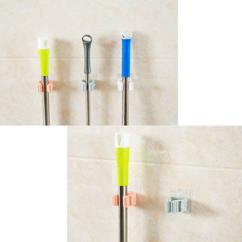 免打孔拖把架【A007】台灣出貨 居家  免鑽孔拖把架 掃把架 吸盤架 浴室收納 浴室架 掛架 拖把夾 無痕掛架 2