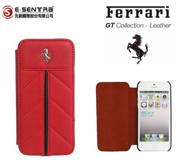 葳爾洋行 Wear 【Ferrari 法拉利】原廠真皮皮套【iPhone5、iPhone5S】側翻式皮套、翻書式皮套【先創國際公司貨】