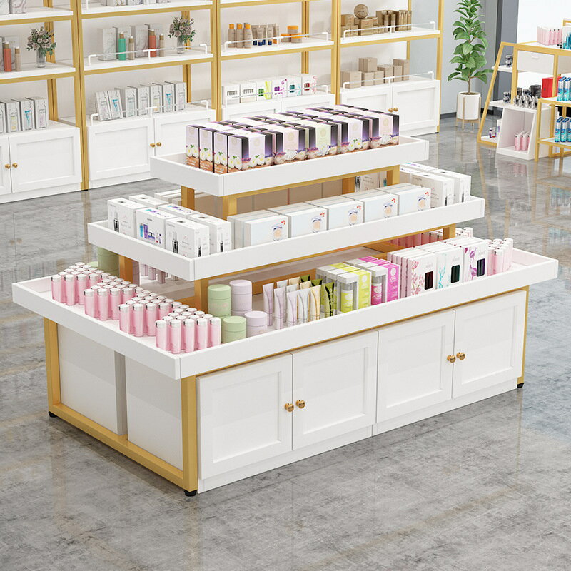 快速出貨 可開發票 化妝品美容院中島展示櫃產品陳列櫃樣品超市堆頭流水臺母嬰店貨架