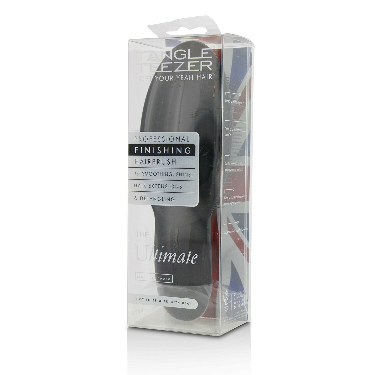 Tangle Teezer - 長柄專業美髮梳 The Ultimate Professional Finishing Hair Brush- #Black (用於平滑/亮澤/頭髮擴充套件和梳理）