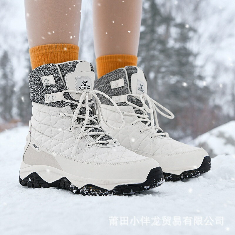 【陽光鞋坊】男女鞋冬季雪地靴男真皮刷毛加厚棉靴防滑防水保暖男女靴