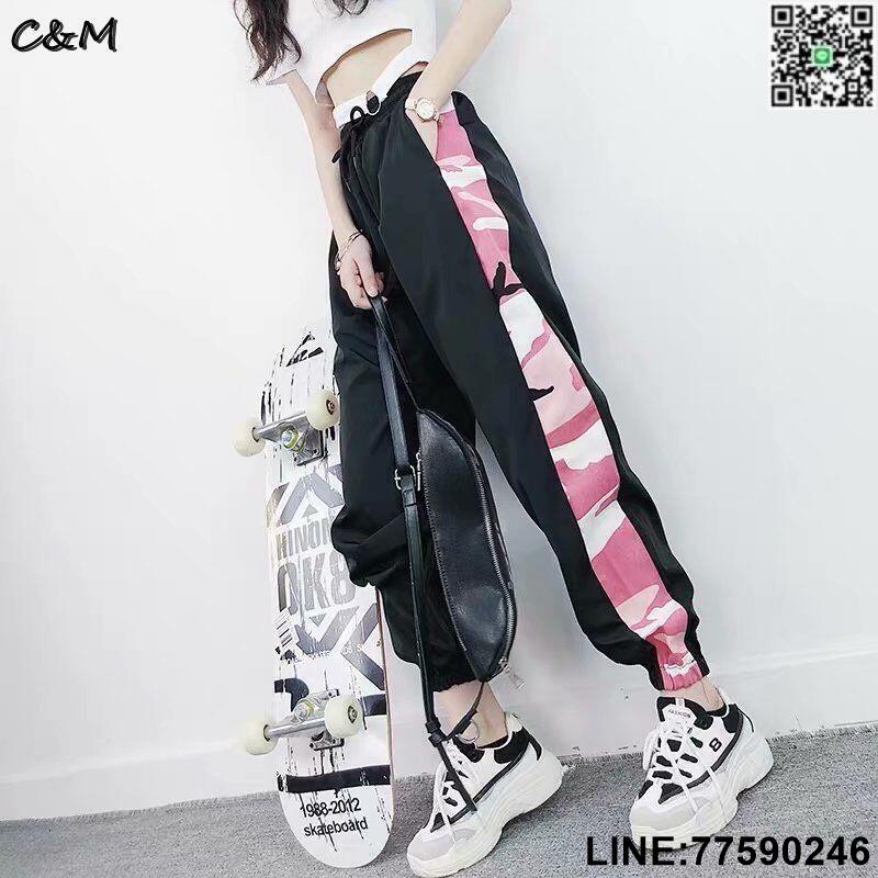 口醬】C&M 【S-5XL】運動褲 女 加絨ins刷毛 新款大碼 寬鬆bf風 哈倫褲學生 休閒長褲 防風 運動褲 縮口褲
