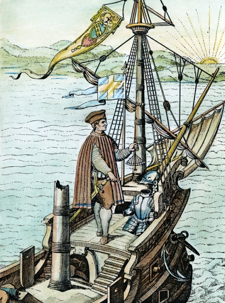 Posterazzi Christopher Columbus N1451 1506 Italian Navigator Woodcut