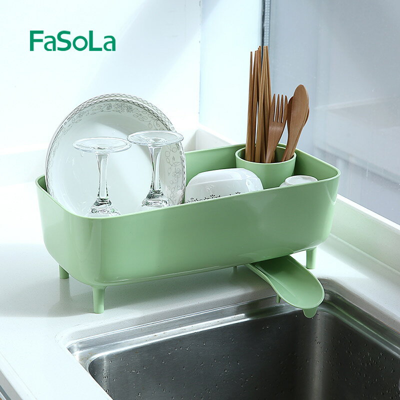 FaSoLa廚房置物架碗架瀝水架 餐具收納架儲物架 塑料碗碟架放碗架