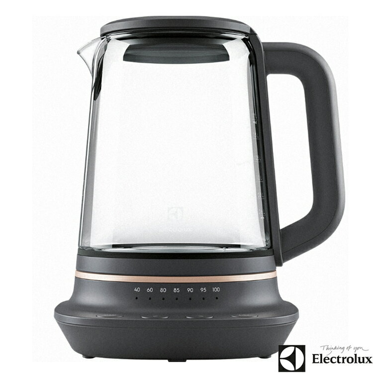 【Electrolux 伊萊克斯】主廚系列玻璃智能溫控電茶壺 E7GK1-73BP 電熱水壺