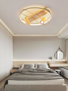 日式侘寂風原木臥室客廳燈具新款現代帶射燈房間走廊過道吸頂燈具