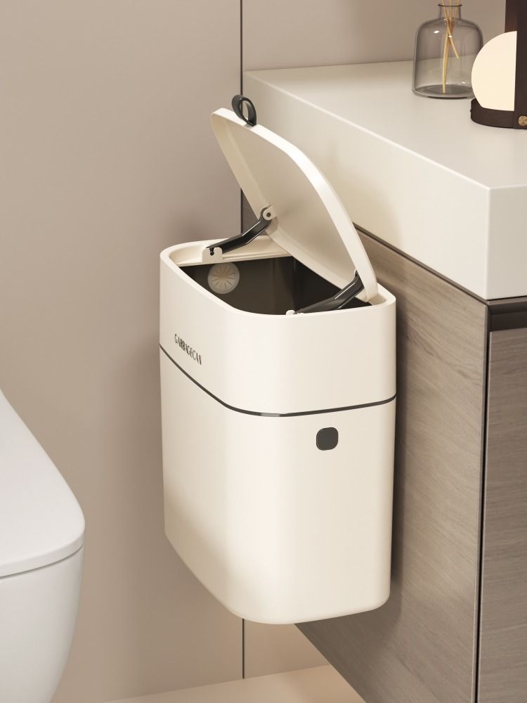【滿388出貨】垃圾桶衛生間廁所壁掛式夾縫廚房柜門家用創意帶蓋收納桶垃圾筒