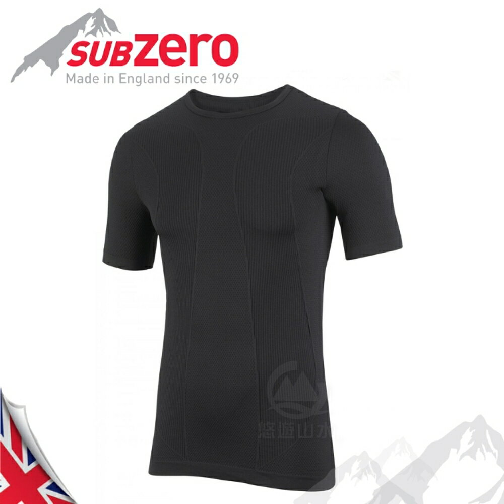 【Sub Zero 英國 Factor1+ 短袖無縫排汗衣《黑》】Factor 1 PLUS/內層衣/運動衣/防曬