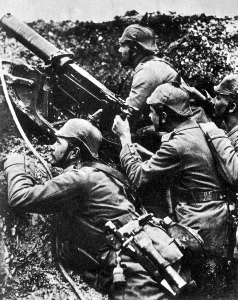 Posterazzi: WWI German Machine Gun Crew Stretched Canvas - Science ...