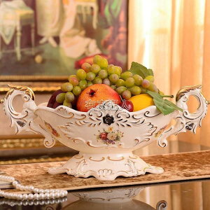 水果盤創意時尚客廳歐式果盤家用陶瓷糖果盤三件套裝多功能干