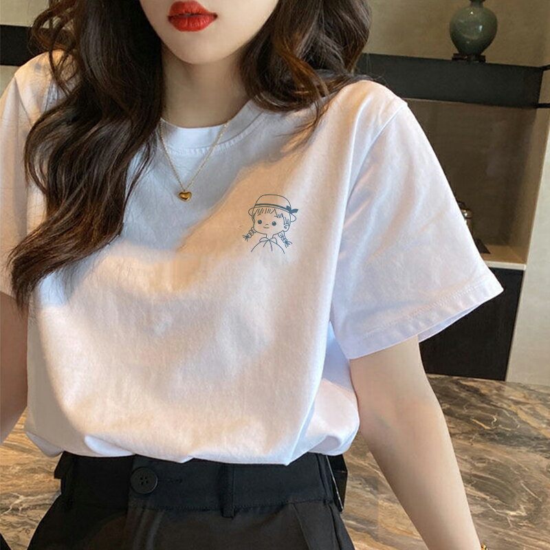 短袖 早春款白色純棉t恤 女夏季超火小眾設計感上衣服【倪醬小鋪】