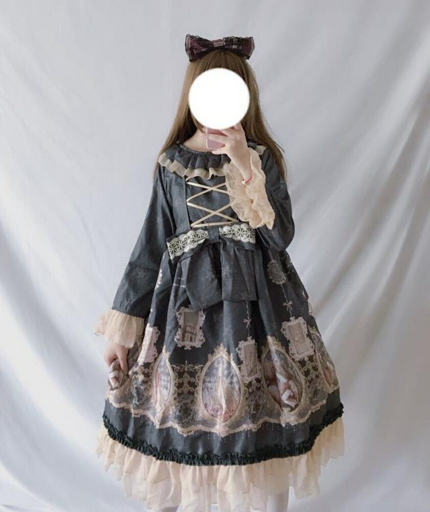 日系洋裝洛麗塔lolita荷葉領連身裙