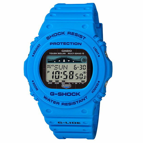 CASIO G-SHOCK GWX-5700CS-2 G-LIDE系列 經典復刻電波潮汐電子錶/藍色