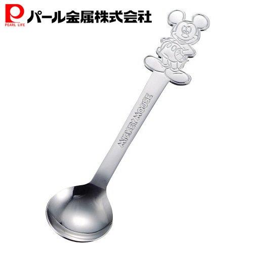 asdfkitty*日本pearl 米奇造型握把不鏽鋼湯匙-日本製