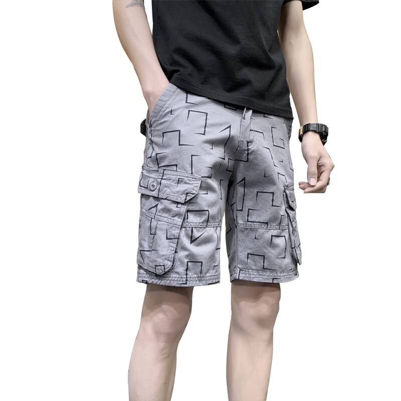 【臺灣現貨】高品質水洗斜紋純棉工作短褲男 男生短褲 休閒短褲 多口袋短褲 工裝短褲 格紋紳士短褲男 大口袋短褲 五分短褲