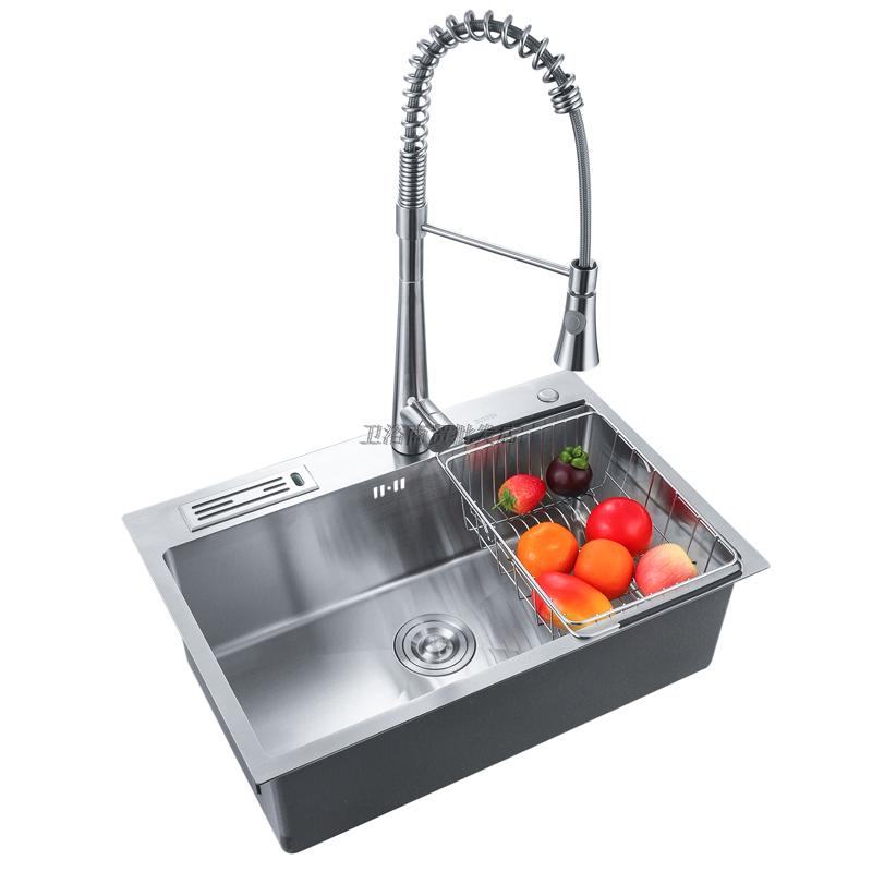 德國水槽加厚 廚房洗菜盆304不銹鋼水槽洗碗池大單盆手工單槽套餐 4