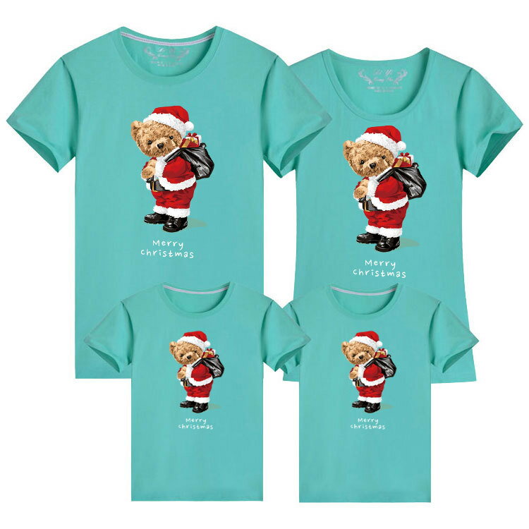 親子裝 純棉T恤 聖誕熊熊 短袖T恤 短T 全家福 團體服 童裝一家三口 一家四口 全家裝 母女裝 班服 櫻桃嚴選 5