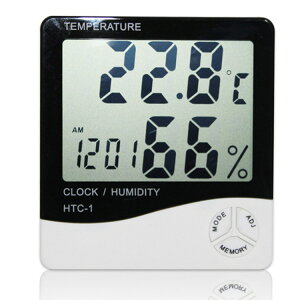 大屏幕液晶家用溫度濕度計室內兒童房空調房溫度計HTC-1時間濕度