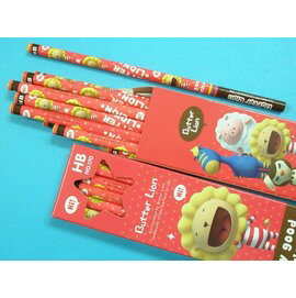 奶油獅好朋友鉛筆NO.170 HB三角塗頭鉛筆(紅色版.奶油獅)/(60)一箱/ 6小盒入(一小盒12支入)